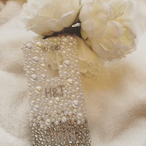 Pearl & Crystal Wedding Phone Case: Personalized Bridal Gift
