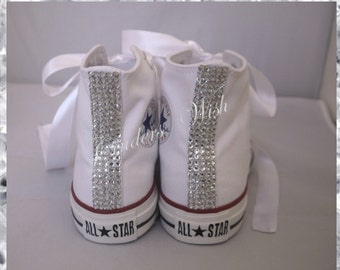 white diamante converse