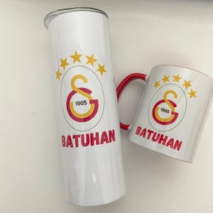 Mens football team gift set / Any team Football Insulated water bottle / Galatasaray, Fenerbahçe, Beşiktaş / Mug, Tumbler, keyring/holiday image 2