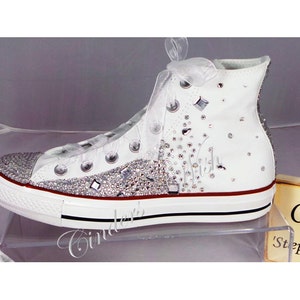 Crystal Converse / Wedding converse / bridesmaid converse / customised converse / lace converse / sparkle / delicate / romantic image 2