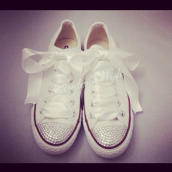 white diamante converse