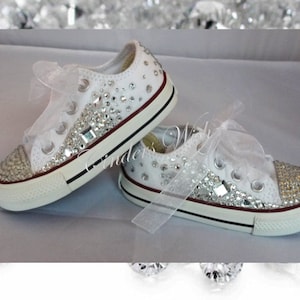Kids Crystal teardrop converse/Sparkle kids converse/wedding converse/sparkle chucks/flowergirl converse/ bridesmaid converse/ unique chucks