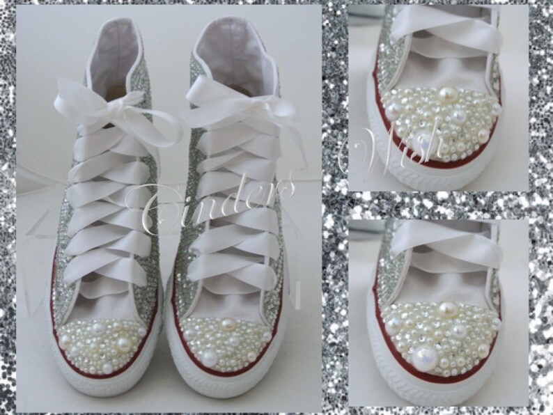 Premium Wedding ConversePearl Converse All over Sparkling Etsy