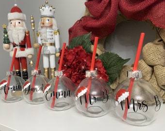 Christmas personalised  Glass drinking bauble / Personalised drinking glass / Christmas glass / fun Christmas glass  / alcohol glass