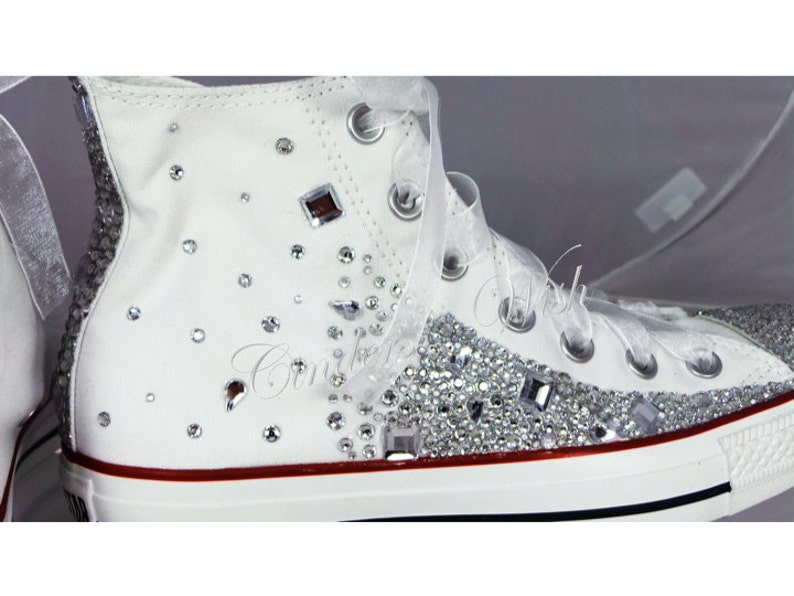 Crystal Converse / Wedding converse / bridesmaid converse / customised converse / lace converse / sparkle / delicate / romantic image 4