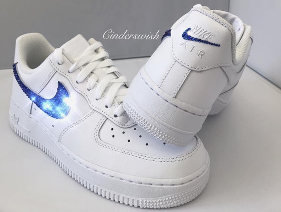 Adult Size Swarovski Custom Nike Air Force Ones With 4 Ticks 