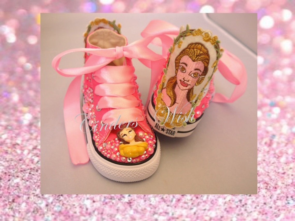 Belle Pearl Converse / Disney Princess Converse / Kids Pearl - Etsy UK