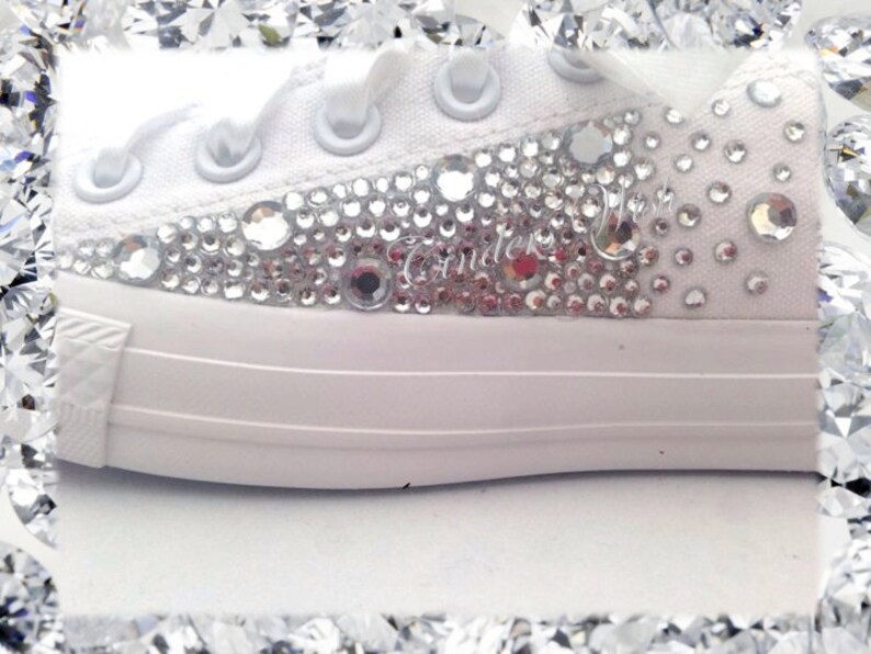 Sparkling All white Converse / Wedding converse /bridesmaid Etsy