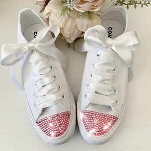 white diamante converse