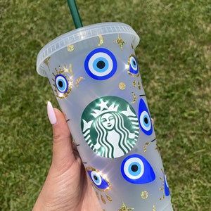 Personalised Gold Turkish Evil eye Starbucks cup / TikTok viral /Nazar Starbucks  cup / girls Starbucks cup / Göz cup / custom Starbucks cup