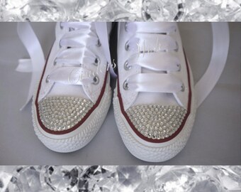 white diamante converse