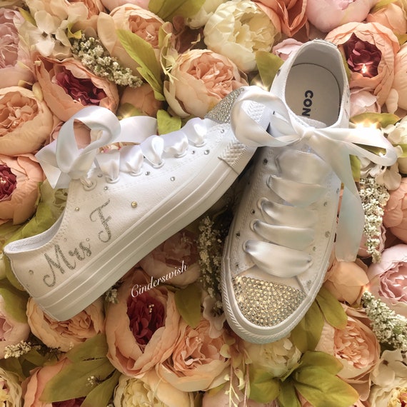 white diamante converse