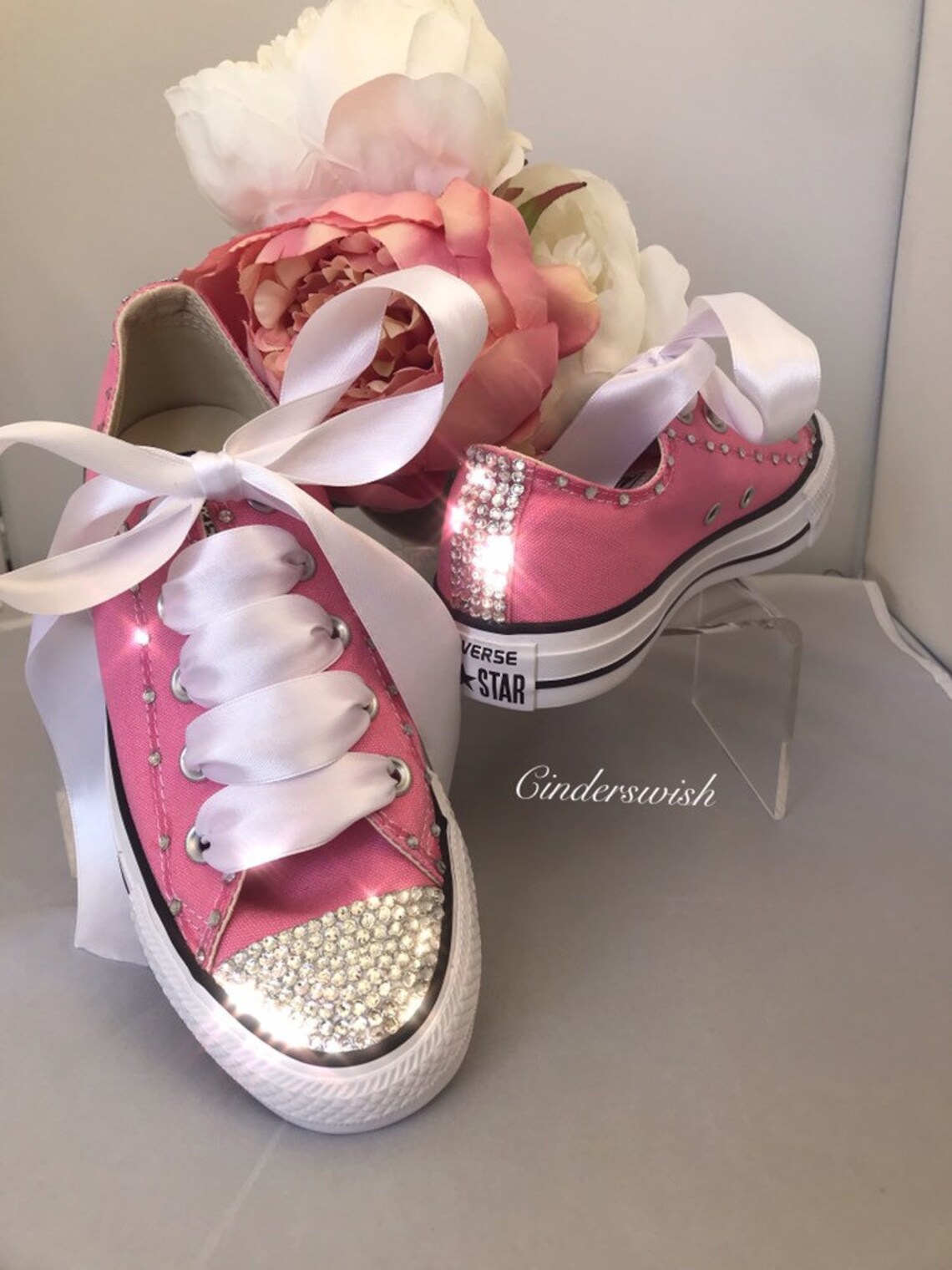 Swarovski side bling detail converse / sparkle converse / Etsy