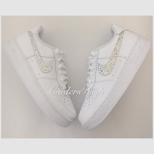 Adult Size Swarovski Custom Nike Air Force Ones in Pure White ...