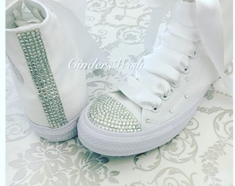 white diamante converse