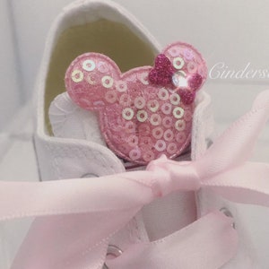 Minnie mouse Converse / bling converse/ girl converse / bling toe converse / pink converse/ Disney Converse image 3