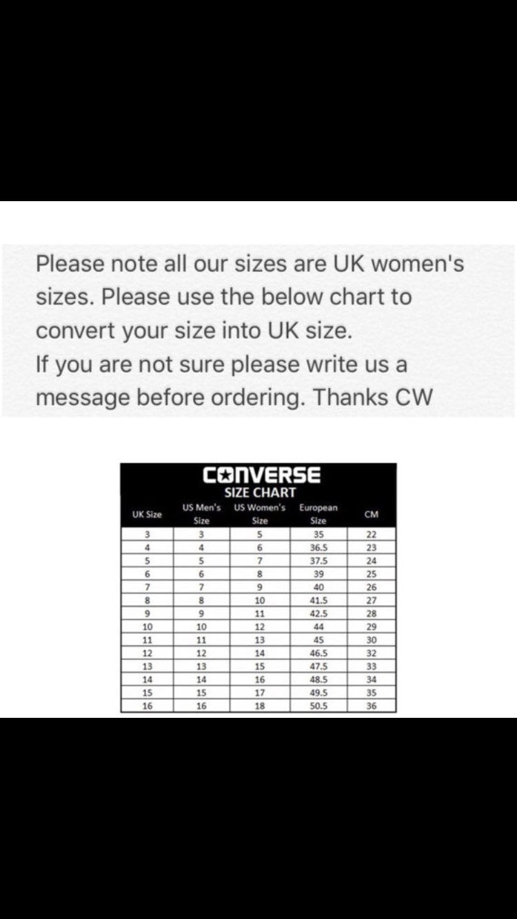 Converse jp size chart top
