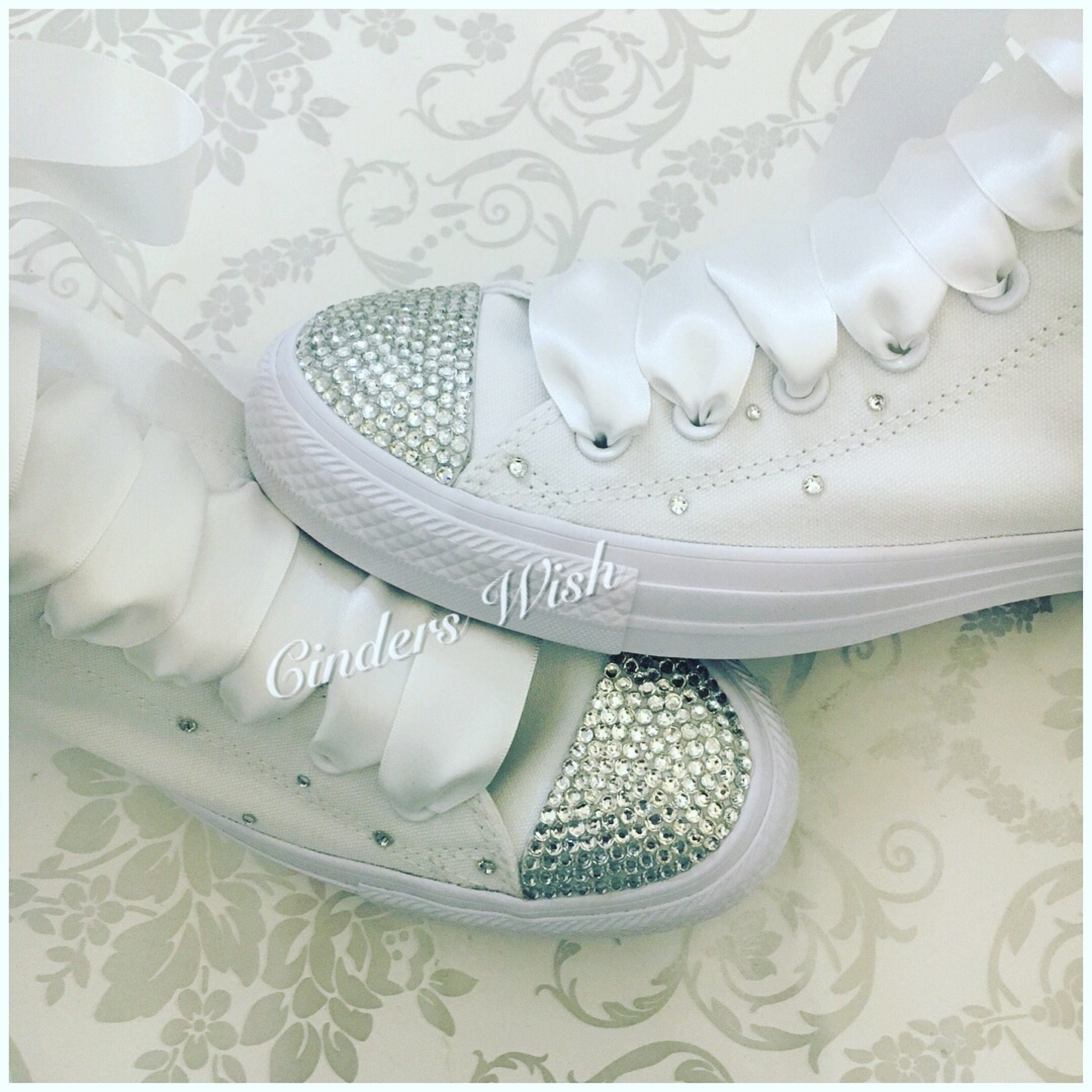 All White Swarovski Sparkle Converse / High Top Bling Converse | Etsy