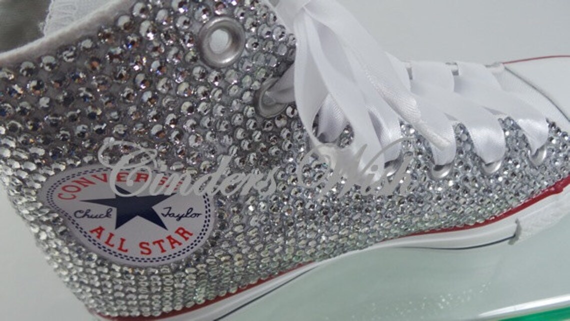 Wedding Converse All Over Sparkling Converse Wedding Shoes Etsy