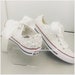White Pearl Converse - All sides of shoes covered / Wedding converse / Bridal chucks / Bridal converse / Crystal shoes/ 