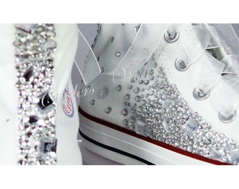 Crystal Converse / Wedding converse / bridesmaid converse / customised converse / lace converse / sparkle / delicate / romantic