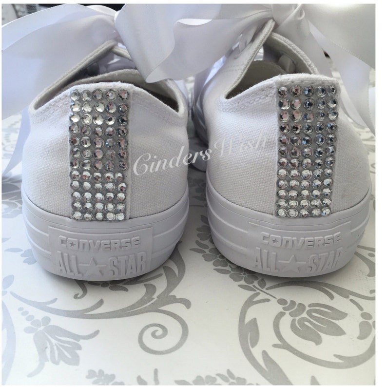 All White Swarovski Toe Converse / Mono Sparkle Converse / Etsy