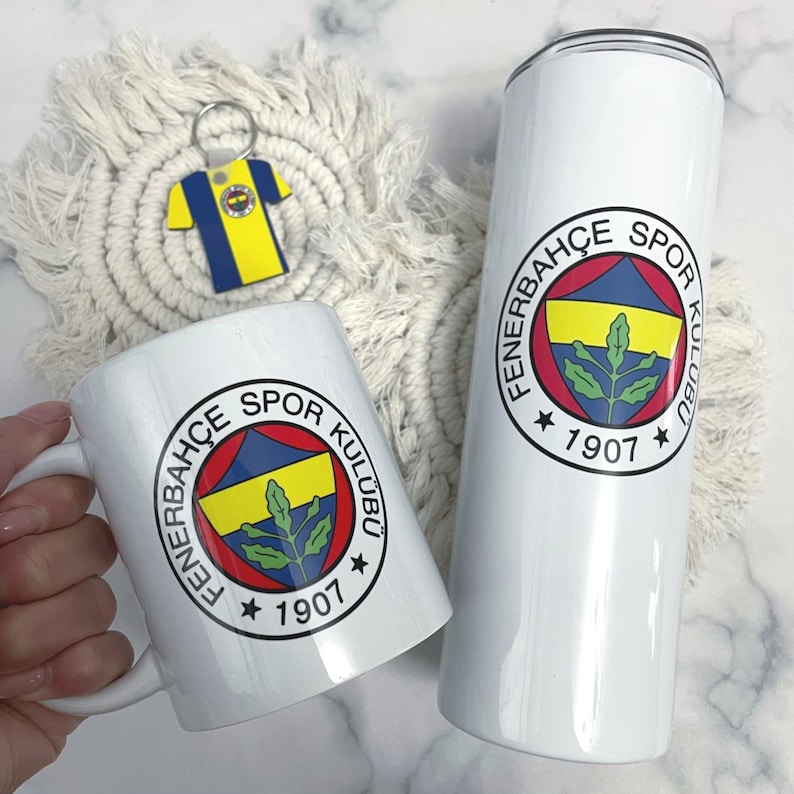 Mens football team gift set / Any team Football Insulated water bottle / Galatasaray, Fenerbahçe, Beşiktaş / Mug, Tumbler, keyring/holiday image 4