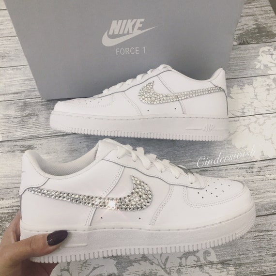 Nike Air Force 1 White Custom 'Gold Glitter' Edition