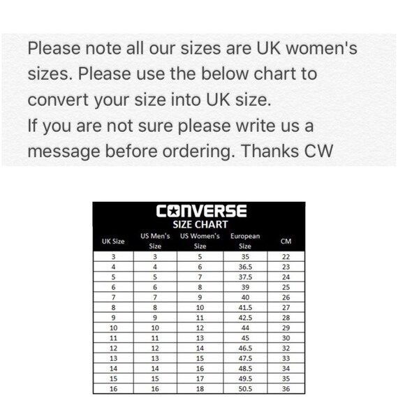 Converse Size Chart