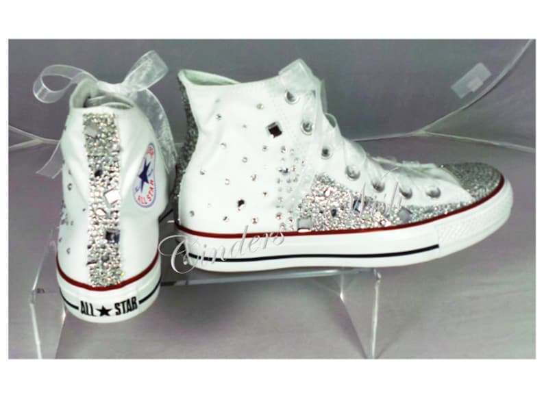 Crystal Converse / Wedding converse / bridesmaid converse / customised converse / lace converse / sparkle / delicate / romantic image 5