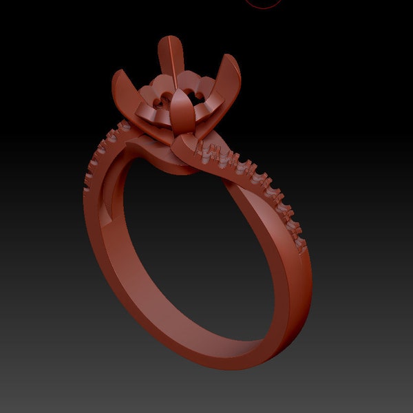 3D CAD Engagement Ring Preset Setting Style Jewelry Design Can Download STL File Format - CC9
