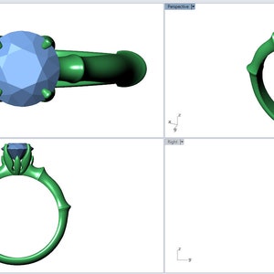 Engagement and Wedding Ring 3D CAD Design CA2 - Etsy