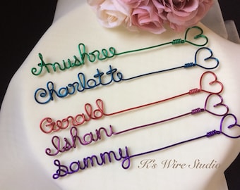 A Custom Name Bookmark with a Heart, A Personalized Wire Bookmark, A Book Lover Gift, Unique Bookmark Gift, Booklover's Gift Idea
