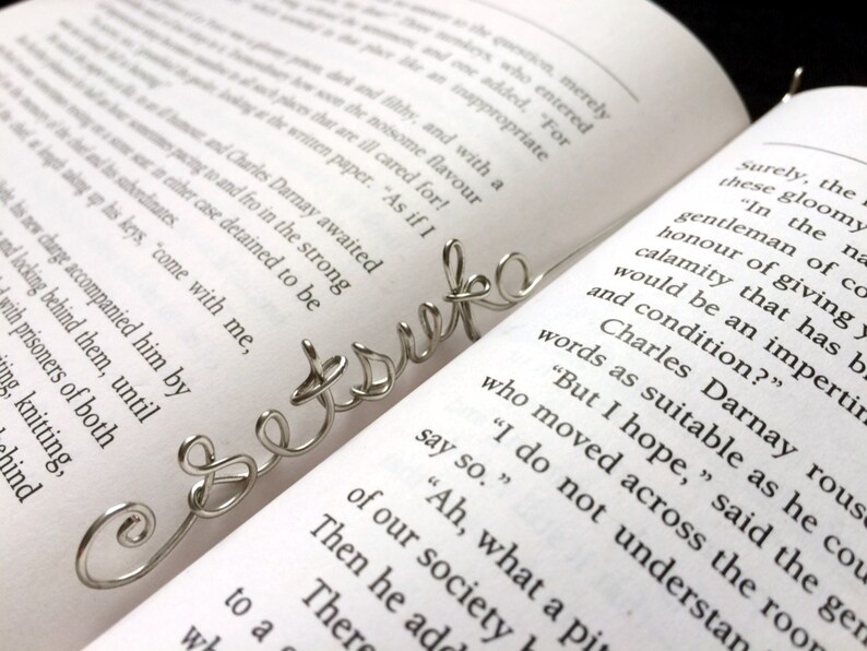 A Custom Wire Bookmark, A Personalized Wire Name Bookmark With a Heart ...