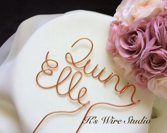 A Custom Wire Cake Topper, A Wedding Cake Topper, A Wire Cake Topper, Hitched Cake Topper, A Personalized Cake Topper, A Custom Name Topper