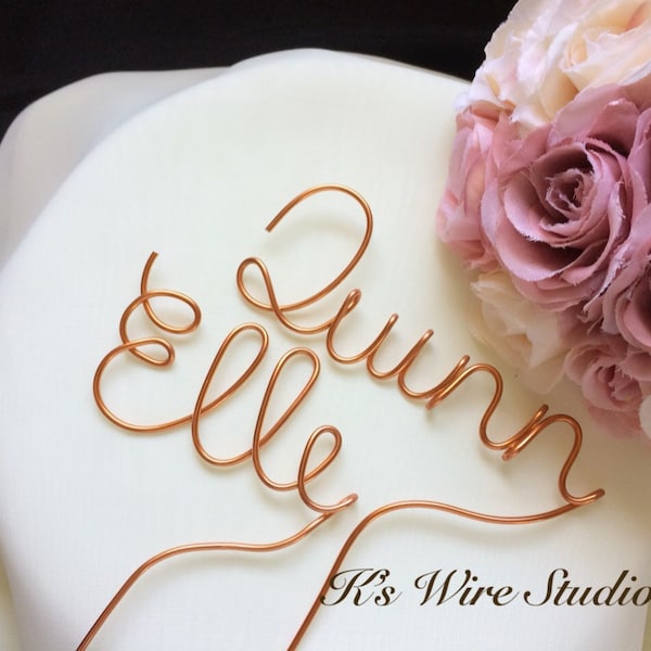 A Custom Wire Cake Topper, A Wedding Cake Topper, A Wire Cake Topper, Hitched Cake Topper, A Personalized Cake Topper, A Custom Name Topper