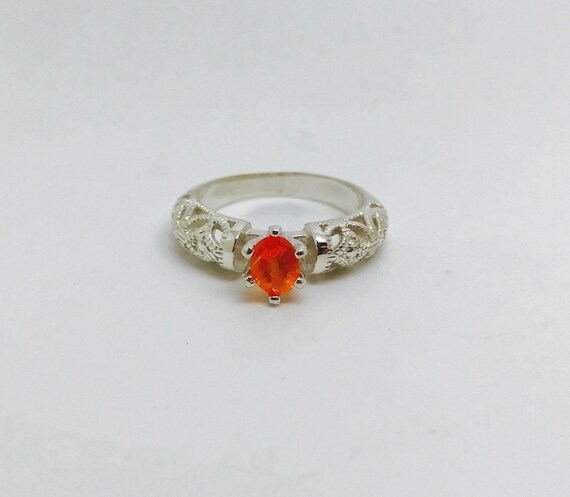 mexican fire opal ring