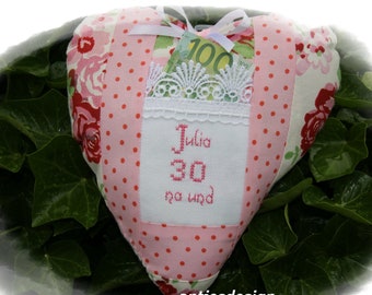 Funny Gift 30th Birthday, Money Gift Packaging, Rose Fabric Rosali, Gift Daughter, Mother, Grandma, Best Friend, Gift Woman