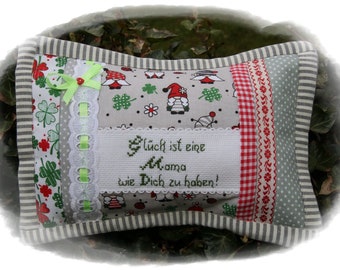 Lavender pillow, gift for mom, Mother's Day, birthday, happiness is to have a mother like you, elf, relaxation pillow red green 26 x 18 cm