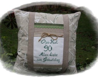 Geburtstagskissenbezug Mit Zahl 10-100 – Personalisiertes Geschenk Für Frauen, Männer, Teens, Aus Leinen, 45x45 Cm