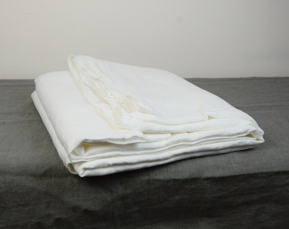 100% linen flat sheet. MILK bedding collection. Off-white color. Single, twin, double, queen, king, custom sizes. Stone washed.