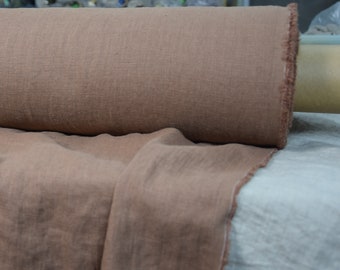 Linnetyg "Gloria Cocoa Brown" 200 g/m² (6oz/yd²). Varm jordbrun. Liknar mörk karamell, kola. Förkrympt 100 % rent linne. I LAGER!