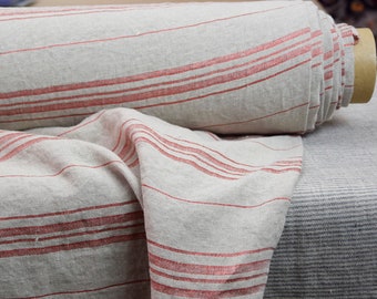Vintage Swedish Linen Cotton Tablecloth: Handwoven Striped Textile