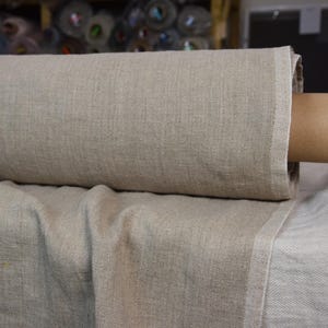 Linen Fabric &quot;Luna Natural&quot;, Unbleached, Undyed Flax, Preshrunk, Heavyweight 290gsm (9oz), Densely Tightly Woven, Rustic Canvas, IN STOCK!