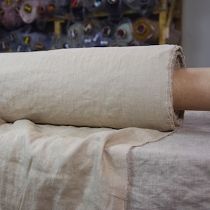 &quot;Rein 100% Leinen &quot;&quot;Gloria Beige&quot;&quot; 200g/m².&quot; Mittelgewicht, dicht, gewaschen-aufgeweicht. GROSSHANDEL.