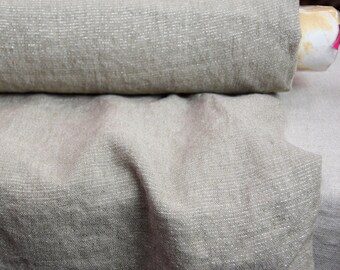 Pure linen fabric "Charlotte" Beige with subtle shimmering metallic thread. By the yard/meter. Soft. For sewing everyday & festive clothing.