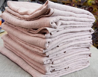 100% pure linen fabric "Julia" in Whisper Pink color 210gsm (6.2oz/yd2). Out of stock - only a sample available.
