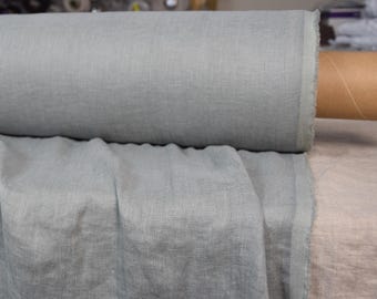 Fabric 100% Linen "Serena Desert Sage", Lightweight Thin 95gsm, Muted Gray-Green, Preshrunk, Drapy, for semi-sheer curtains, IN STOCK!