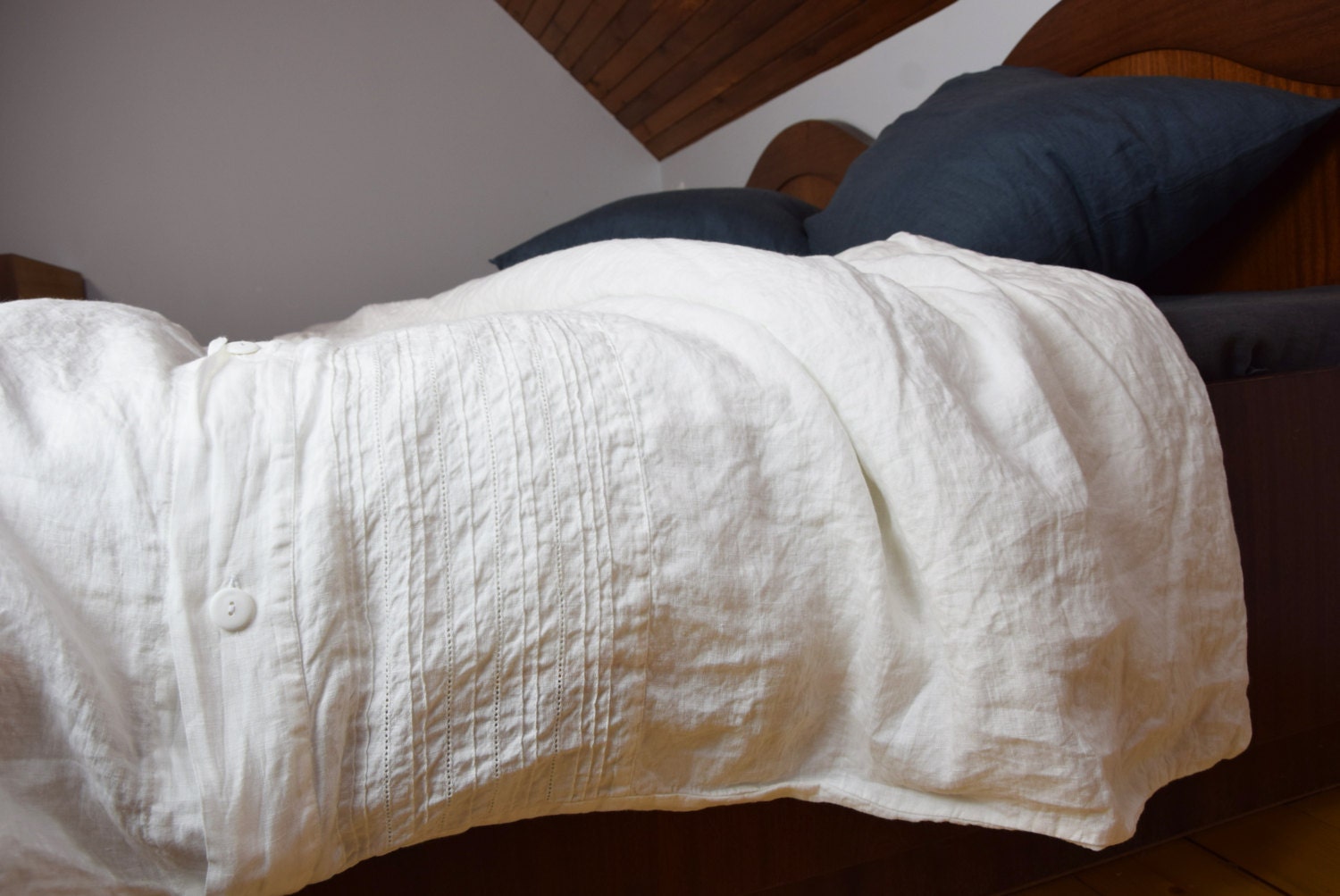 100% Linen Hemstitched Duvet Cover 