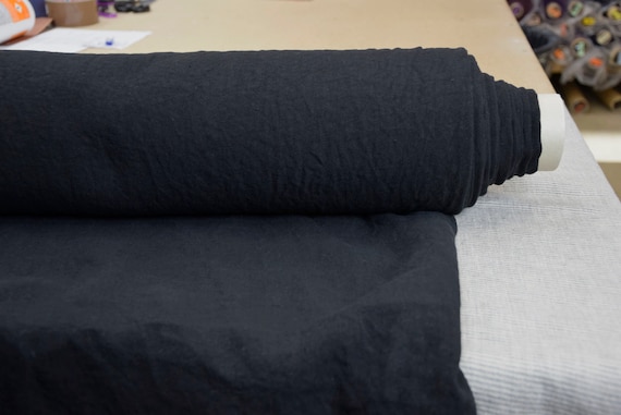 Fabric "Margarita Black" Pure 100% Linen, Medium weight 200gsm (6oz/yd2). Eco-friendly, Densely Tightly Woven, Pre-shrunk, Soft, IN STOCK!